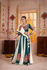 Stylish Teal Green and White Gujarati Navratri Chaniya Choli with Embroidered Blouse and Dupatta
