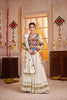 Wonderful White Gujarati Navratri Chaniya Choli with Embroidered Blouse and Dupatta