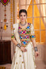 Wonderful White Gujarati Navratri Chaniya Choli with Embroidered Blouse and Dupatta