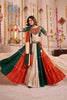 Tricolor Viscose Cotton Navratri Lehenga Choli with Mirror Work and Embroidered Blouse