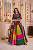 Multicolor Gujarati Patchwork Navratri Chaniya Choli with Embroidered Blouse and Dupatta