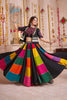 Multicolor Gujarati Patchwork Navratri Chaniya Choli with Embroidered Blouse and Dupatta