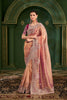 Peach Gold Saree Traditional Festive Designer Saree