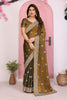 Designer Brown Embroidered Saree with Blouse Party Wear