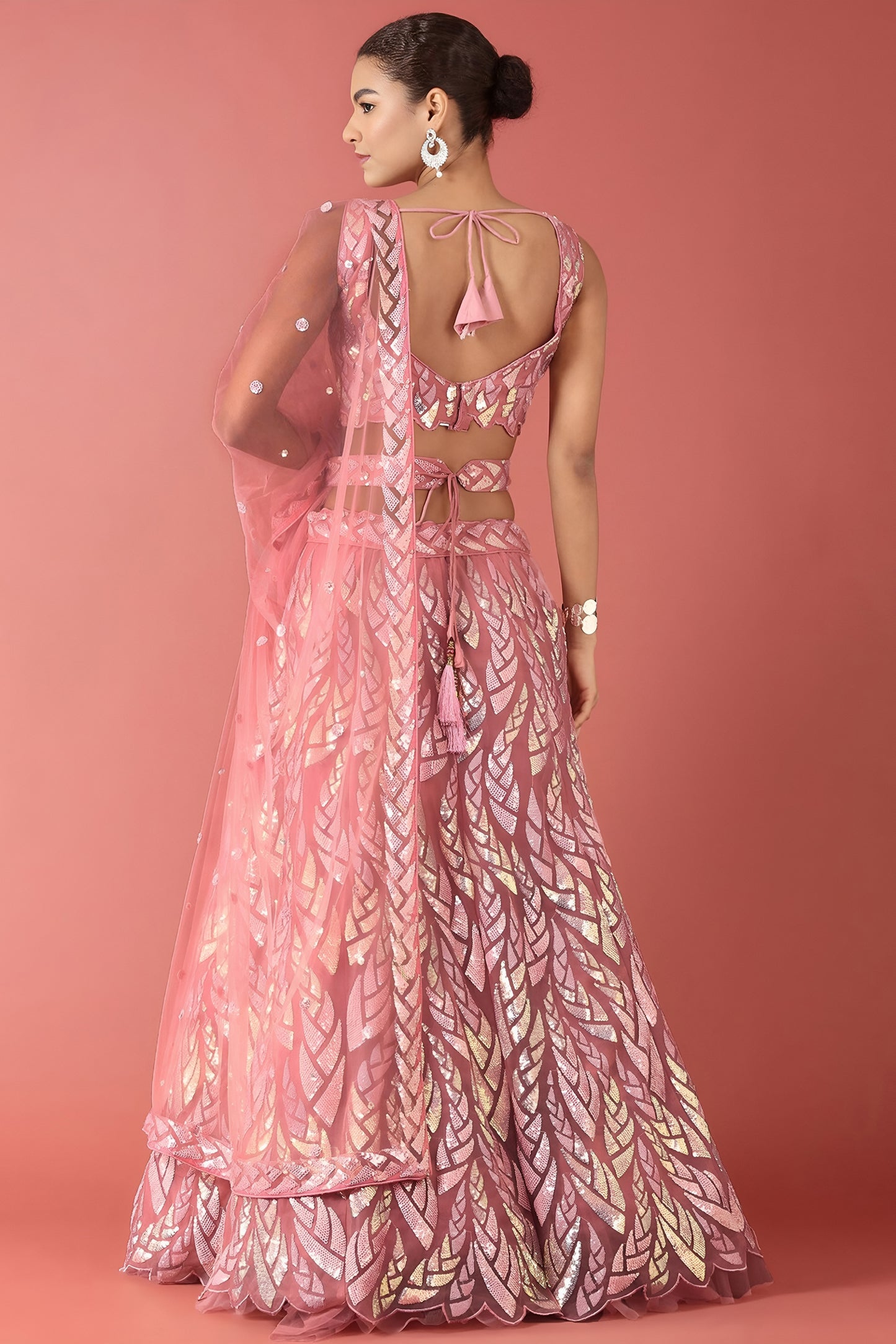 Lovely Pink Soft Net Embroidered Lehenga Choli with Dupatta for Wedding