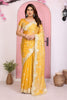 Designer Yellow Embroidered Saree with Blouse Party Wear