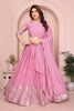 Pink Embroidered Lehenga Choli with Dupatta Silk Blend Bridal Party Wear