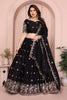 Black Floral Embroidered Lehenga Choli with Dupatta Silk Blend Traditional Festive Wear