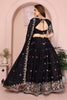 Black Floral Embroidered Lehenga Choli with Dupatta Silk Blend Traditional Festive Wear