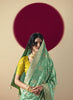Pastel Green Banarasi Silk Saree Festive Wear Saree