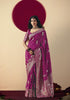 Designer Magenta Banarasi Silk Saree with Silver Rich Pallu