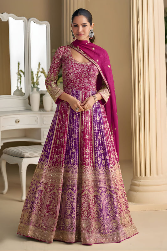 Luxury Multi Color Embroidered Wedding Gown Designer Dupatta for Women