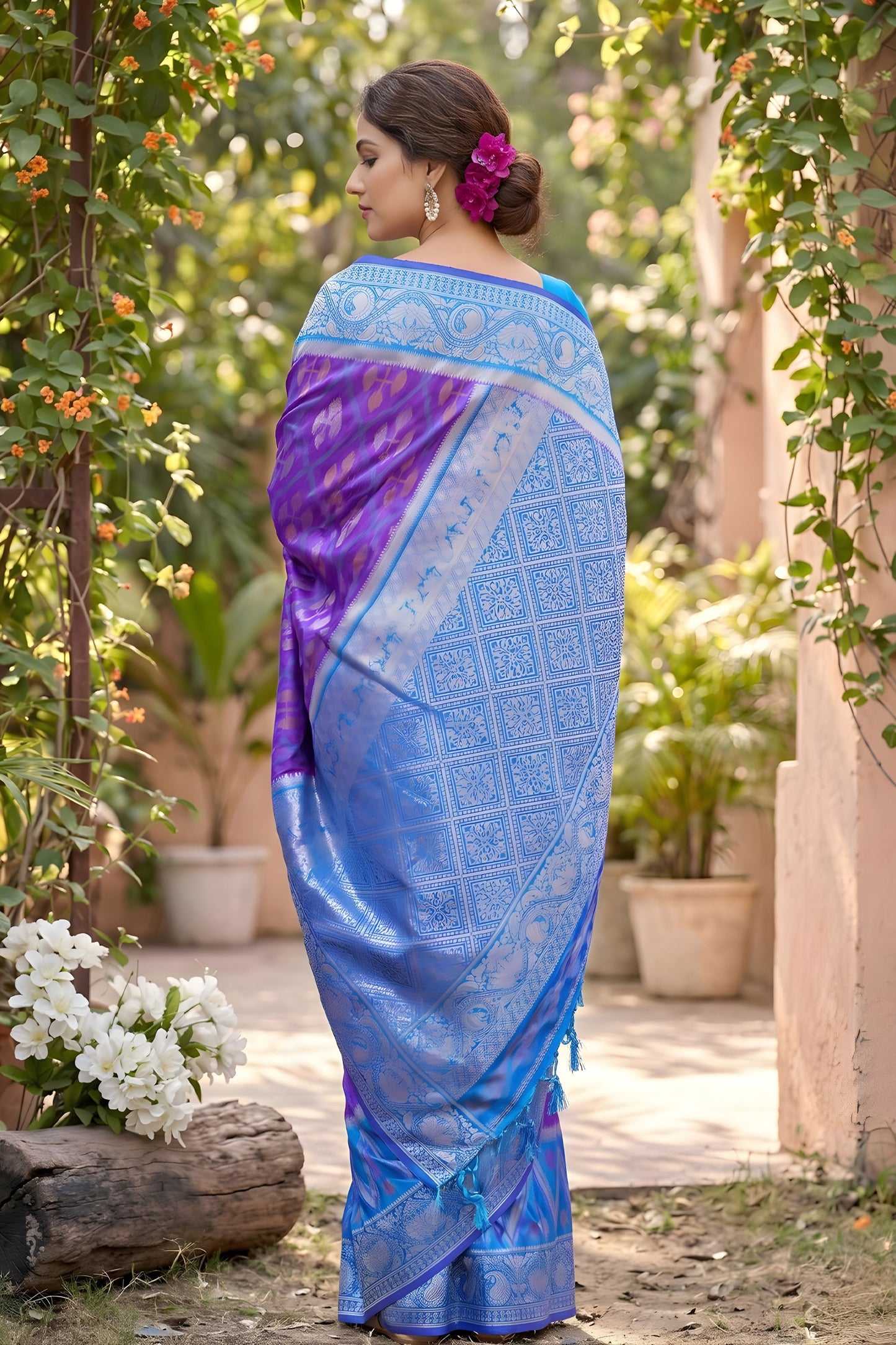 Royal Purple Soft Silk Saree with Jacquard Work for Wedding