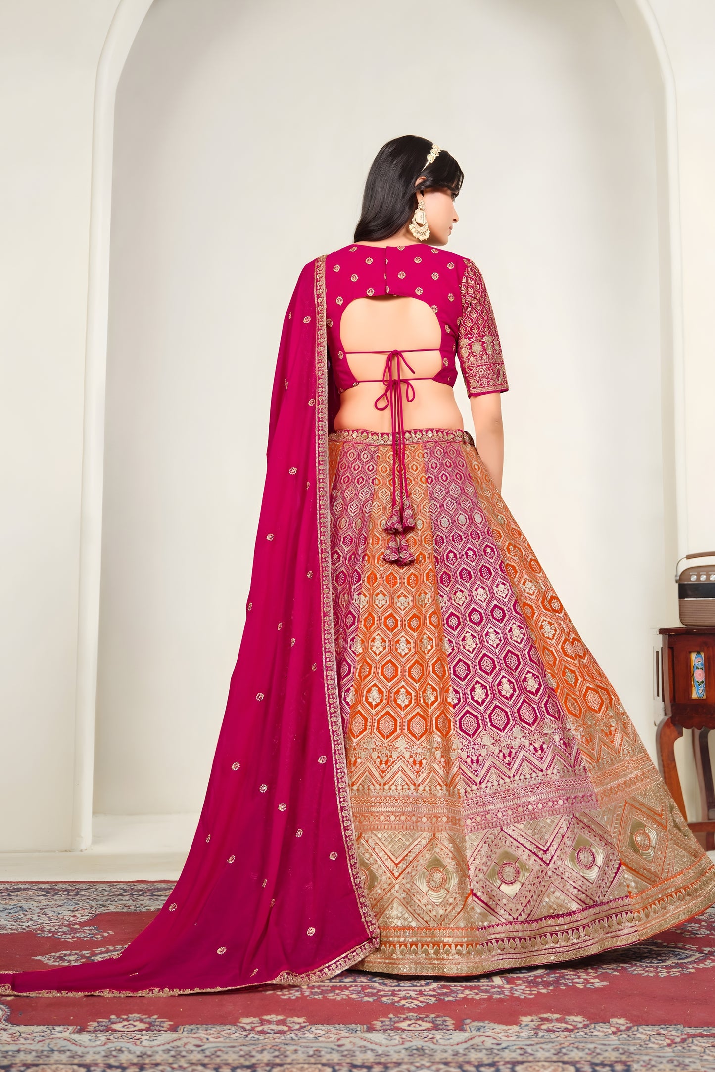 Royal Multicolor Designer Lehenga Choli with Embroidery Work and Matching Dupatta for Wedding