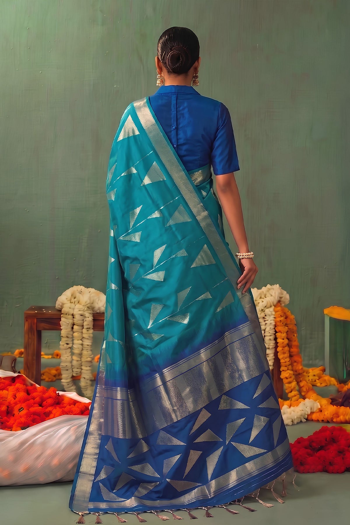 Royal Sky Blue Soft Silk Jacquard Work Saree for Women