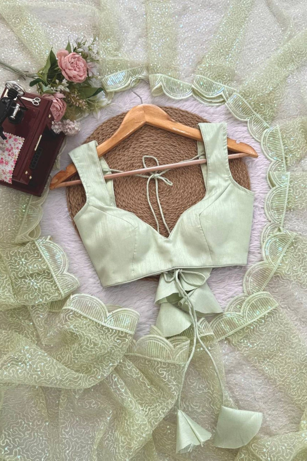 Elegant Pastel Green Heavy Soft Net Thread Sequin Embroidery Work Saree for Women