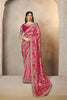 Designer Pink Silk Saree with Heavy Embroidery and Mirror Work Saree