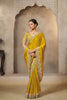 Mustard Yellow Silk Saree with Stone and Zari Border Designer Saree