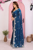 Designer Navy Blue Georgette Saree Party Wear