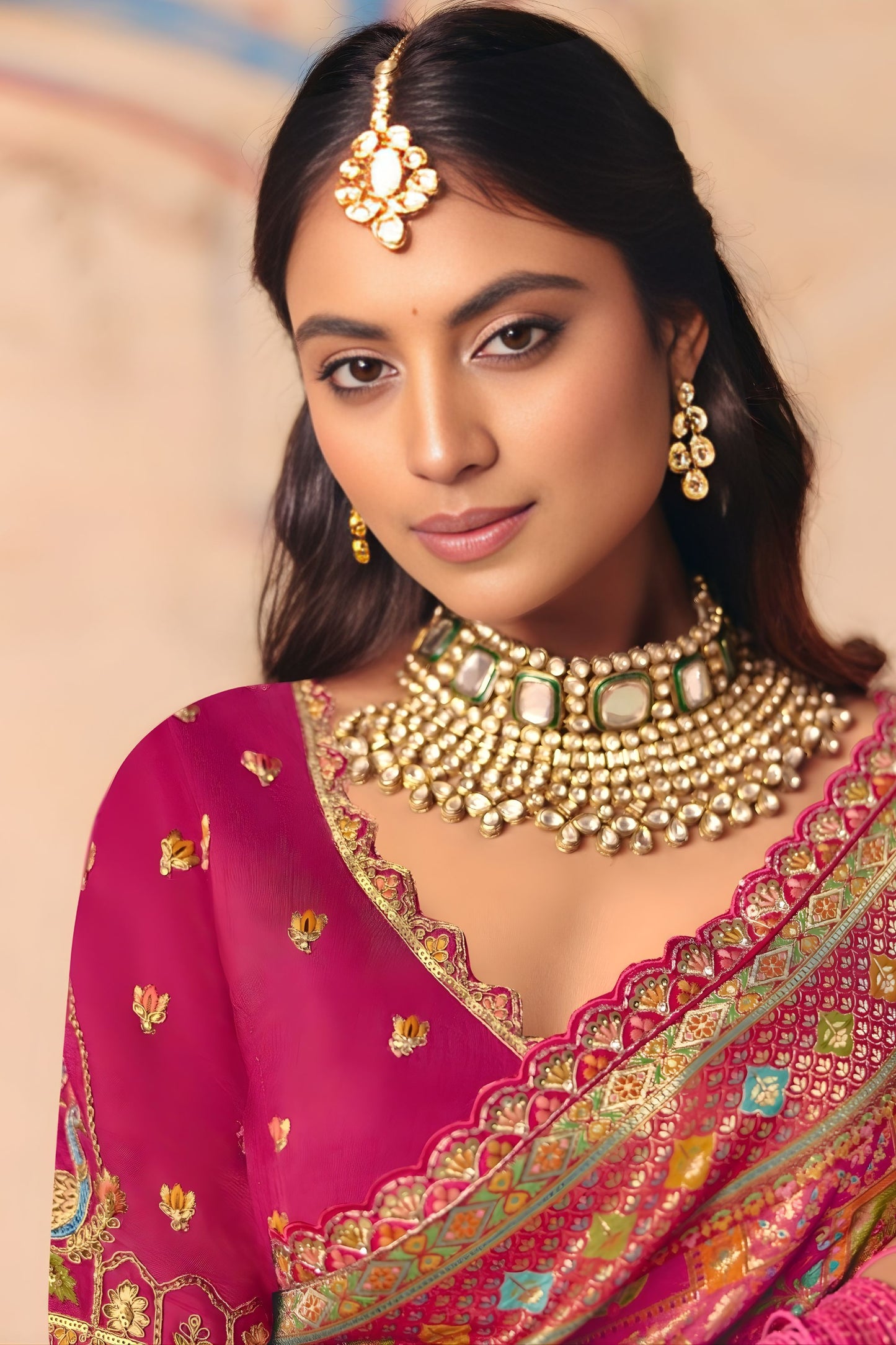 Rani Pink Paithani Silk Saree Multicolor Zari Weaving Saree