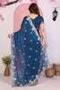 Designer Navy Blue Georgette Saree Party Wear