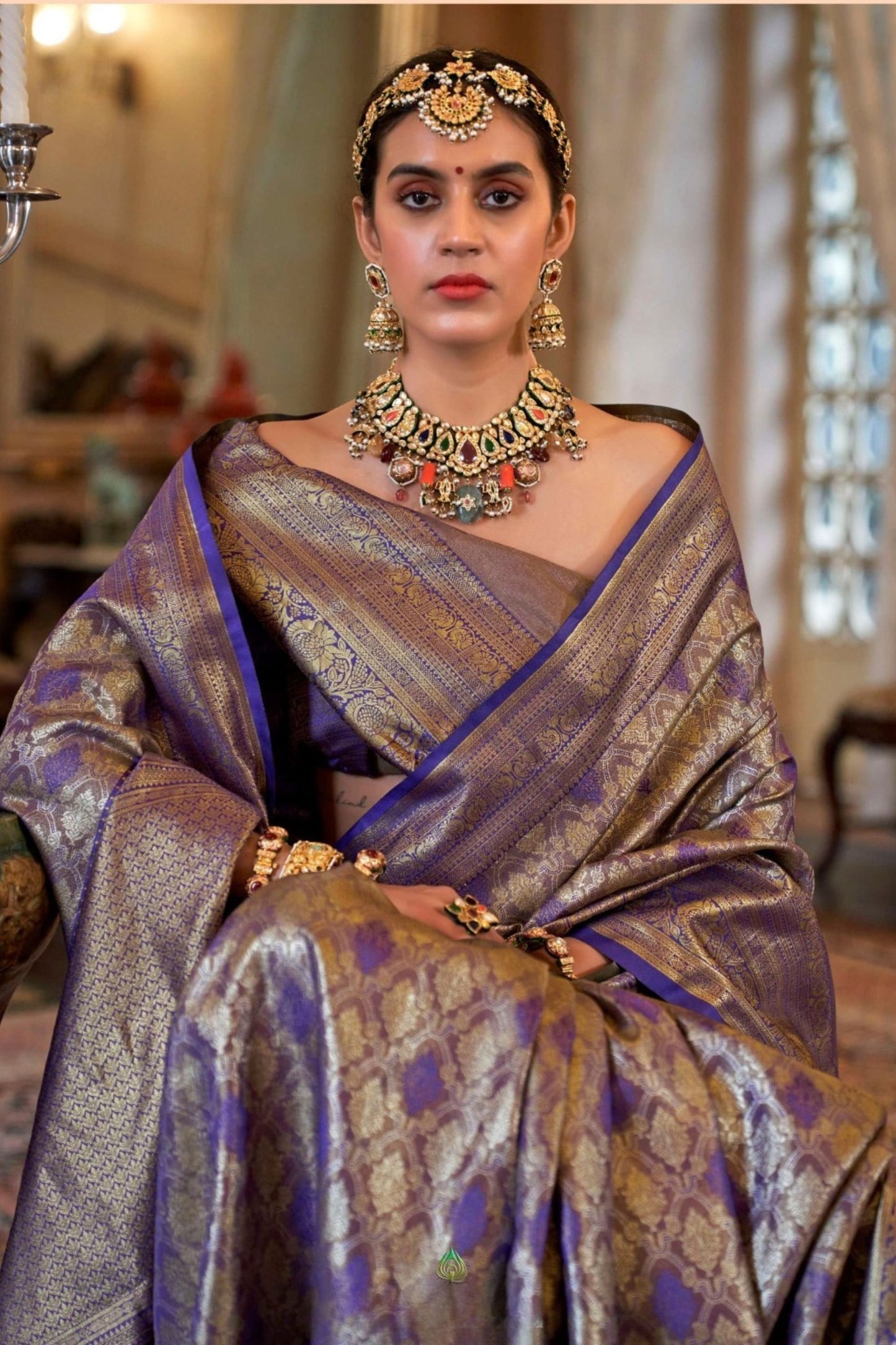 Royal Blue Gold Banarasi Traditional Silk Saree