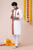 Stunning White Rayon Kurta with Multicolor Kutchi Mirror Embroidery for Navratri