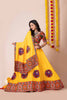 Yellow Navratri Lehenga Choli with Multicolor Mirror and Elephant Embroidery for Garba