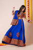 Royal Blue Gujarati Embroidered Chaniya Choli with Mirror Work for Navratri