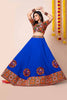 Royal Blue Gujarati Embroidered Chaniya Choli with Mirror Work for Navratri