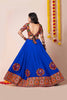 Royal Blue Gujarati Embroidered Chaniya Choli with Mirror Work for Navratri
