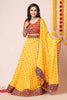 Stylish Yellow Lehenga Choli with Multicolor Mirror Embroidery and Traditional Dupatta