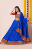 Latest Blue Lehenga Choli with Multicolor Mirror Embroidery and Traditional Dupatta