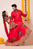 Couple Red Gujarati Embroidered Navratri Chaniya Choli and Kurta Set with Mirror Work
