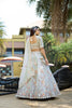 Amazing Grey Embroidered Organza Lehenga Choli with Dupatta for Wedding