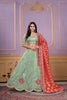Glorious Pista Green Viscose Sequins Wedding Wear Lehenga Choli