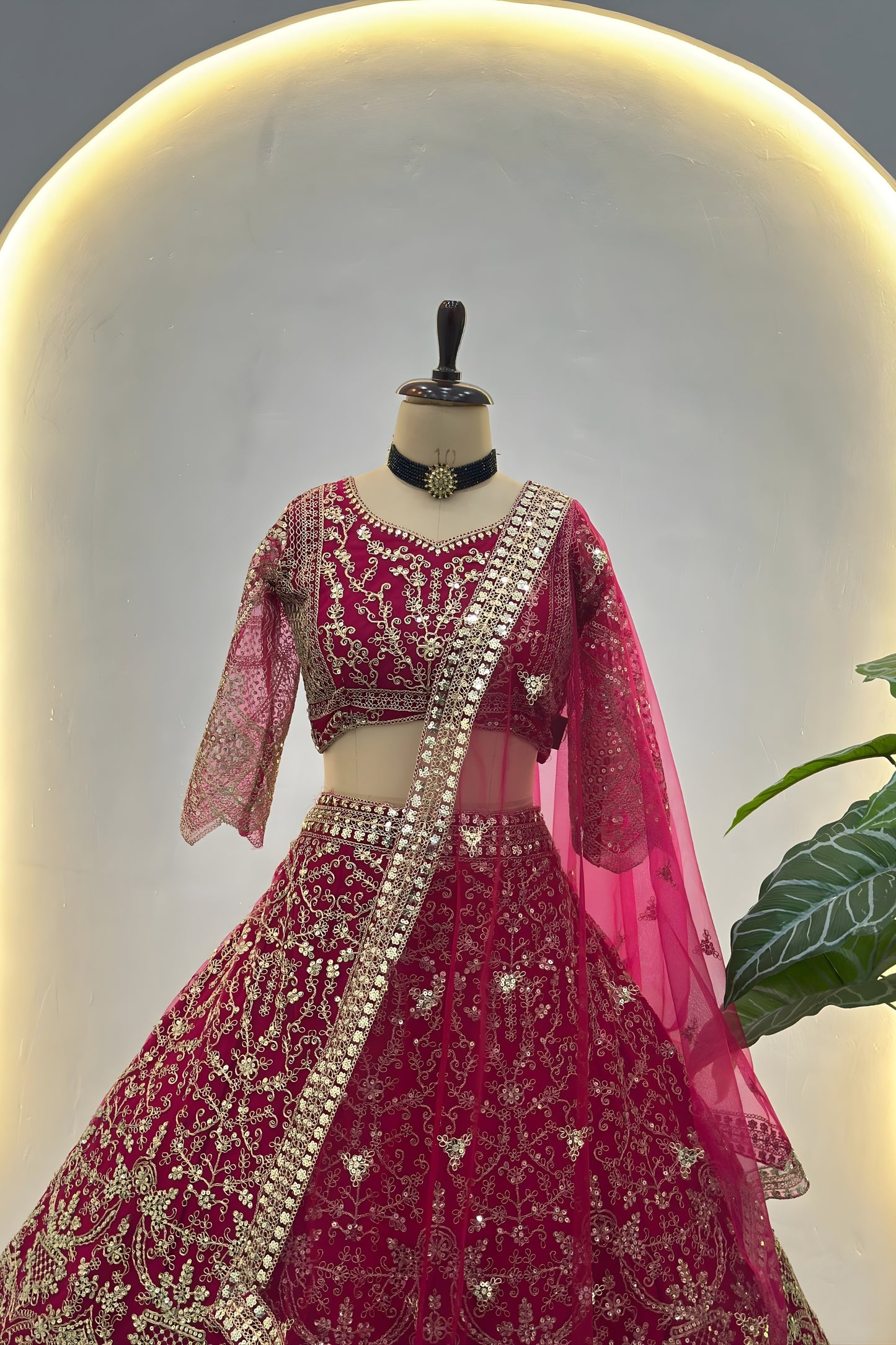 Elegant Red Butterfly Net Embroidered Bridal Lehenga Choli with Dupatta