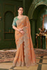 Peach Aqua Saree with Silver Traditional Festive Wear