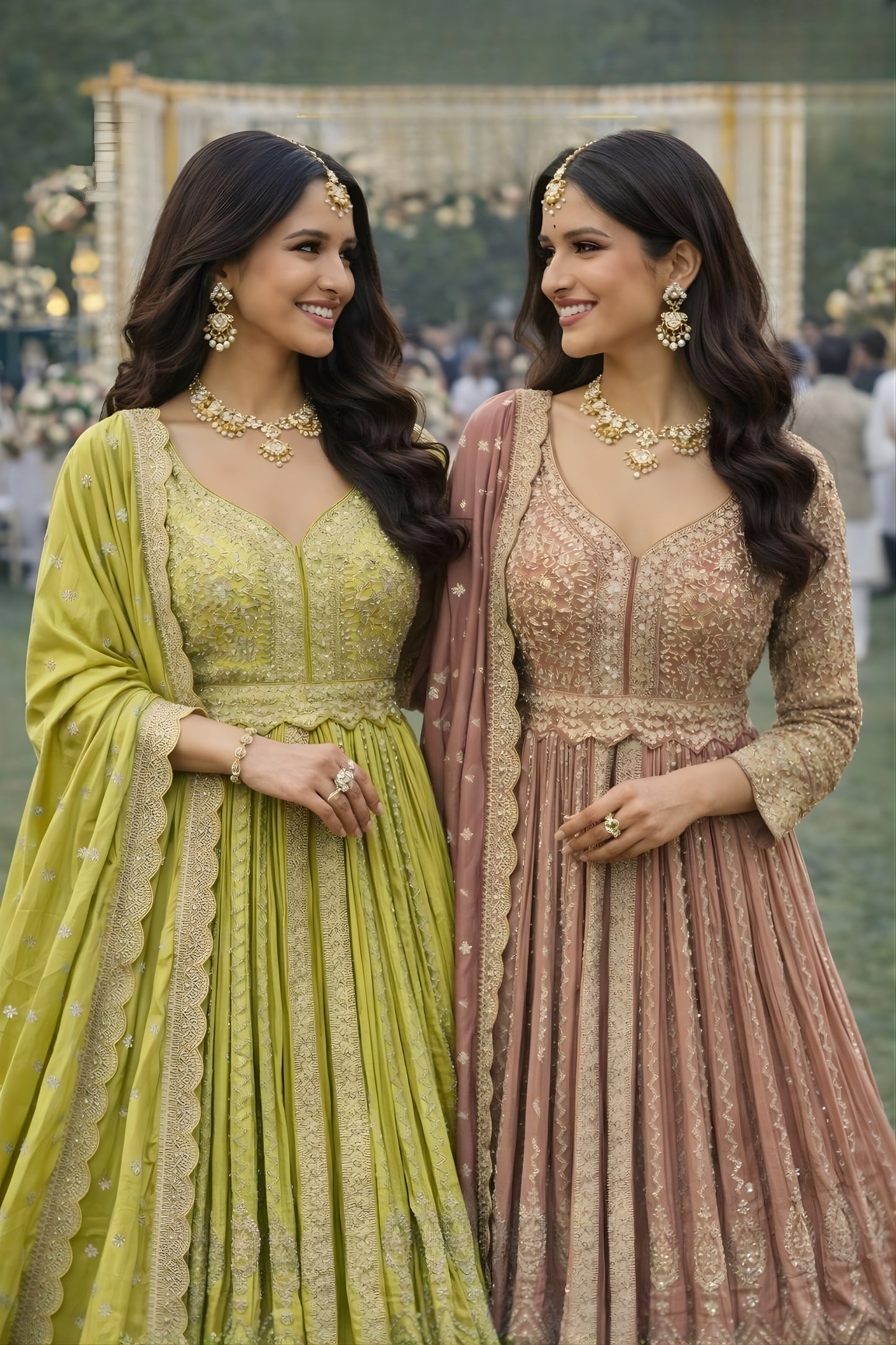 Stunning Mauve Chinon Silk Heavy Embroidered Anarkali Salwar Suit with Dupatta for Wedding