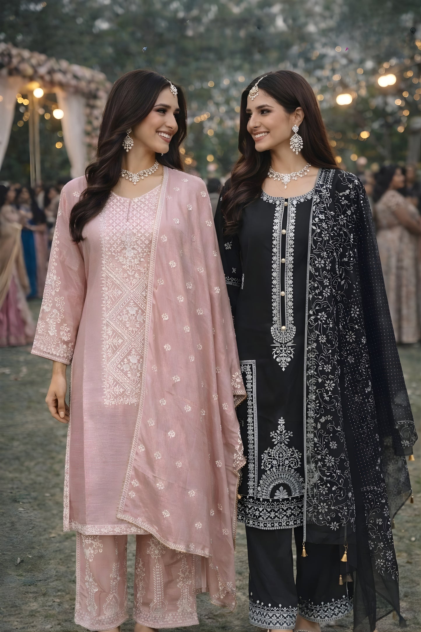 Elegant Blush Pink Chinon Silk Embroidered Straight Salwar Suit with Dupatta