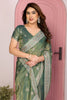 Designer Green Embroidered Saree with Blouse Party Wear