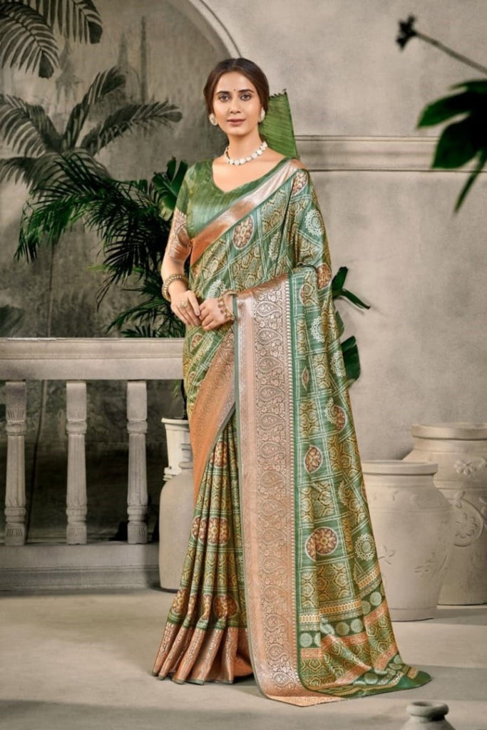 Green Banarasi Silk Saree Rich Designer Pallu Wedding