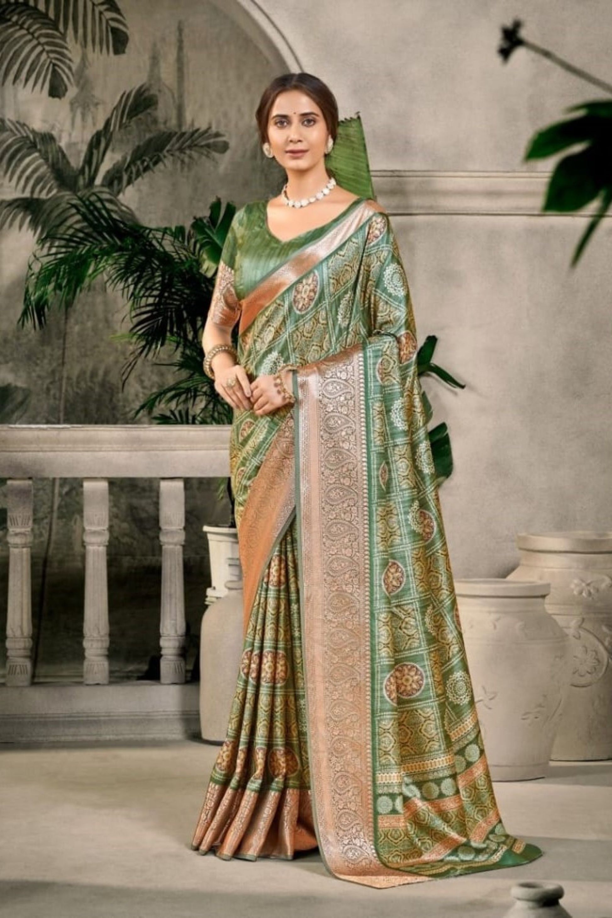 Green Banarasi Silk Saree Rich Designer Pallu Wedding