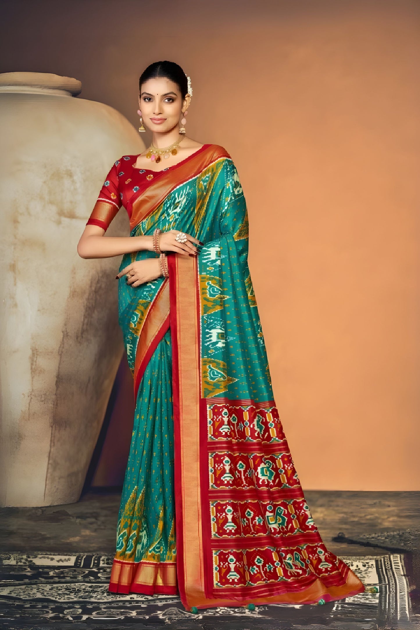 Royal Teal Blue Soft Silk Saree with Rich Zari Woven Border for Women