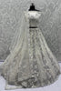 Radiant Off-White Net Bridal Lehenga Choli with Heavy Silver Sequins and Thread Embroidery