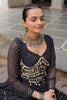Stylish Black Bandhani Print Faux Georgette Lehenga Choli with Mirror Work