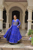 Royal Blue Bandhani Print Faux Georgette Lehenga Choli with Mirror Work