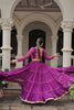Wonderful Purple Bandhani Print Faux Georgette Lehenga Choli with Mirror Work
