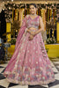 Beautiful Pink Satin Silk Embroidered Lehenga Choli with Dupatta