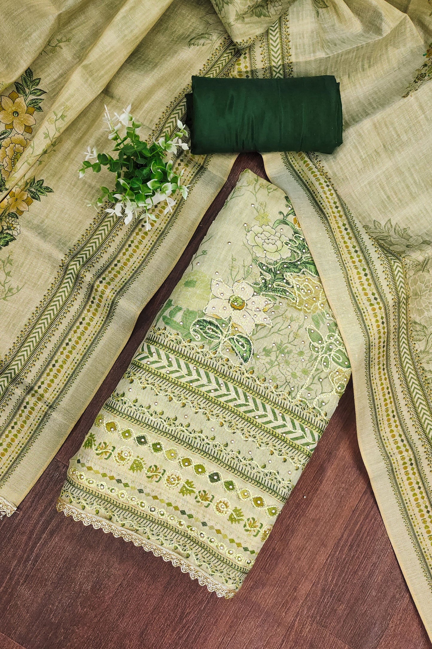 Elegant Pastel Green Floral Printed Viscose Straight Salwar Suit with Dupatta